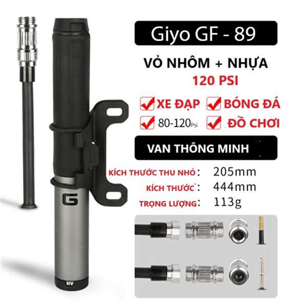 Bơm gắn xe đạp Giyo GF-89