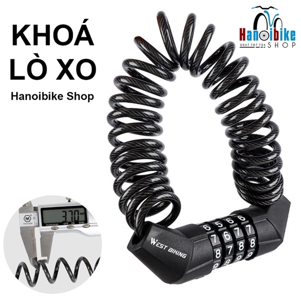 Khoá dây lò xo xe đạp thương hiệu West Biking