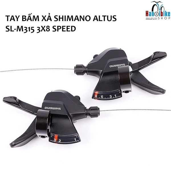 Tay bấm xả xe đạp trái phải Shimano Altus SL-M315 3x8 speed