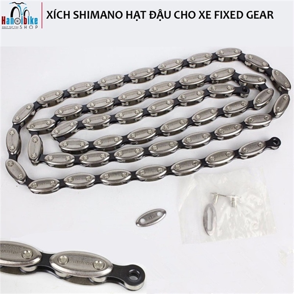 Xích xe đạp Shimano 1 tầng hạt đậu cho xe đạp Fixed Gear