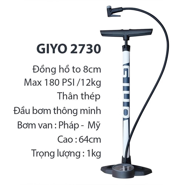 Bơm xe đạp Giyo to GF 2730 180 psi