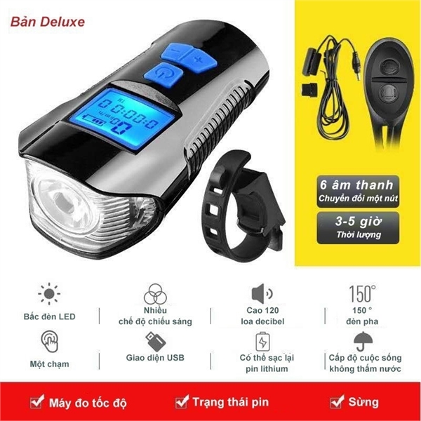 Đèn còi kiêm đồng hồ xe đạp FY 317