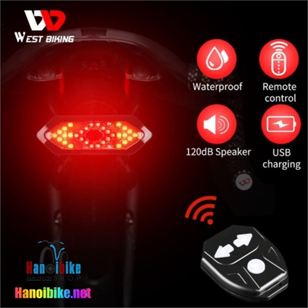 Đèn hậu xi nhan Westbiking gắn sau cọc yên xe đạp