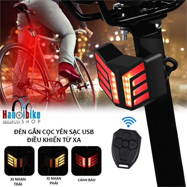 Đèn hậu xi nhan xe đạp BL 802 điều khiển từ xa